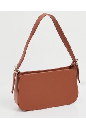 010172 Düz Baget Omuz Çantası - Taba
