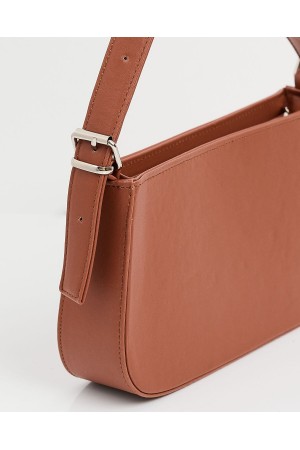 010172 Düz Baget Omuz Çantası - Taba