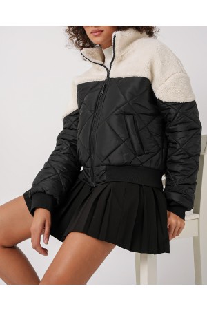 5195 Kapitone Şişme Mont - Ekru