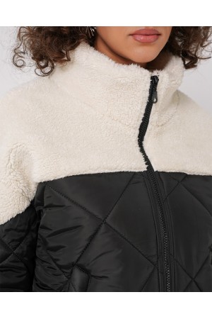 5195 Kapitone Şişme Mont - Ekru