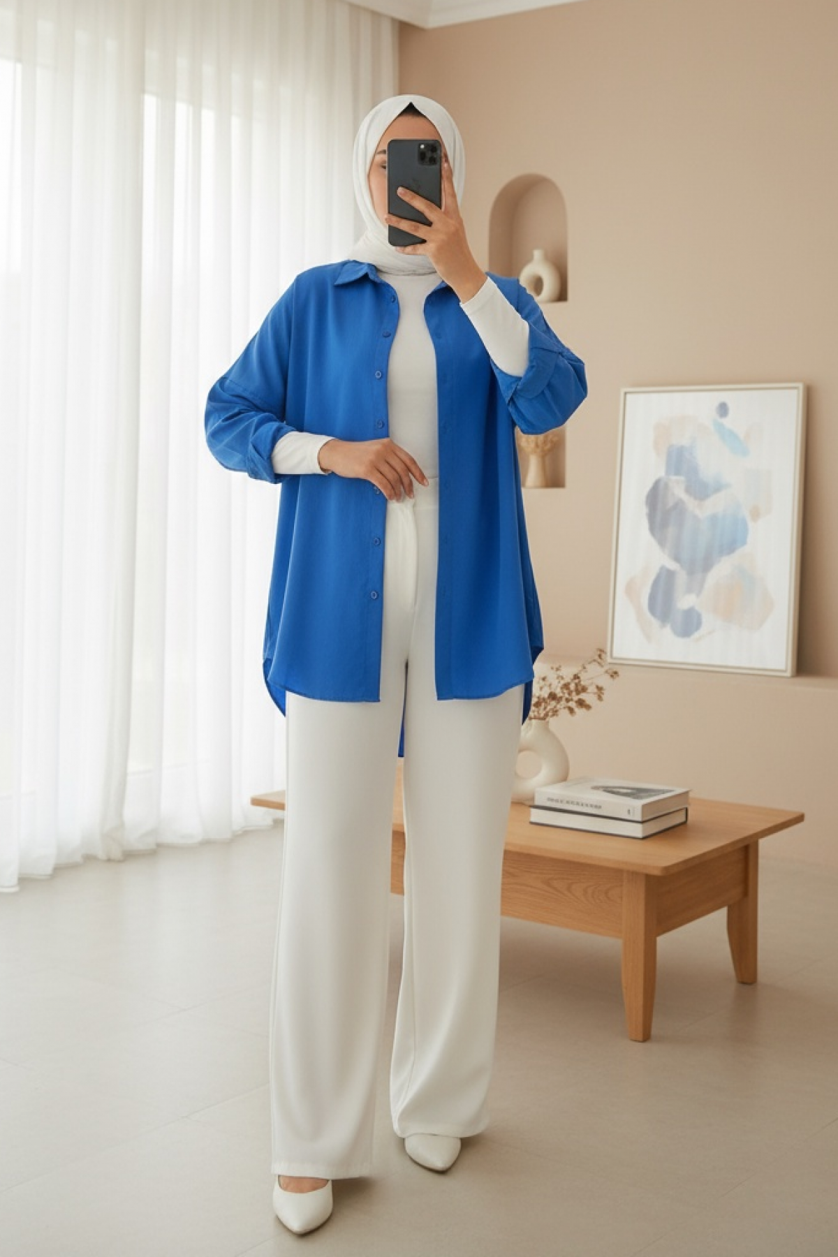 3900 Oversize Long Basic Shirt 