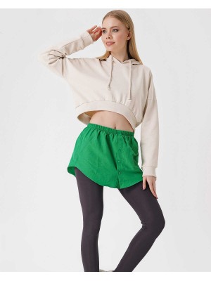 1888 Sweatshirt Ve Kazak Altı Gömlek Etek - Yeşil