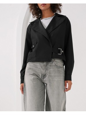 0712 Double Breasted Short Trench Coat 