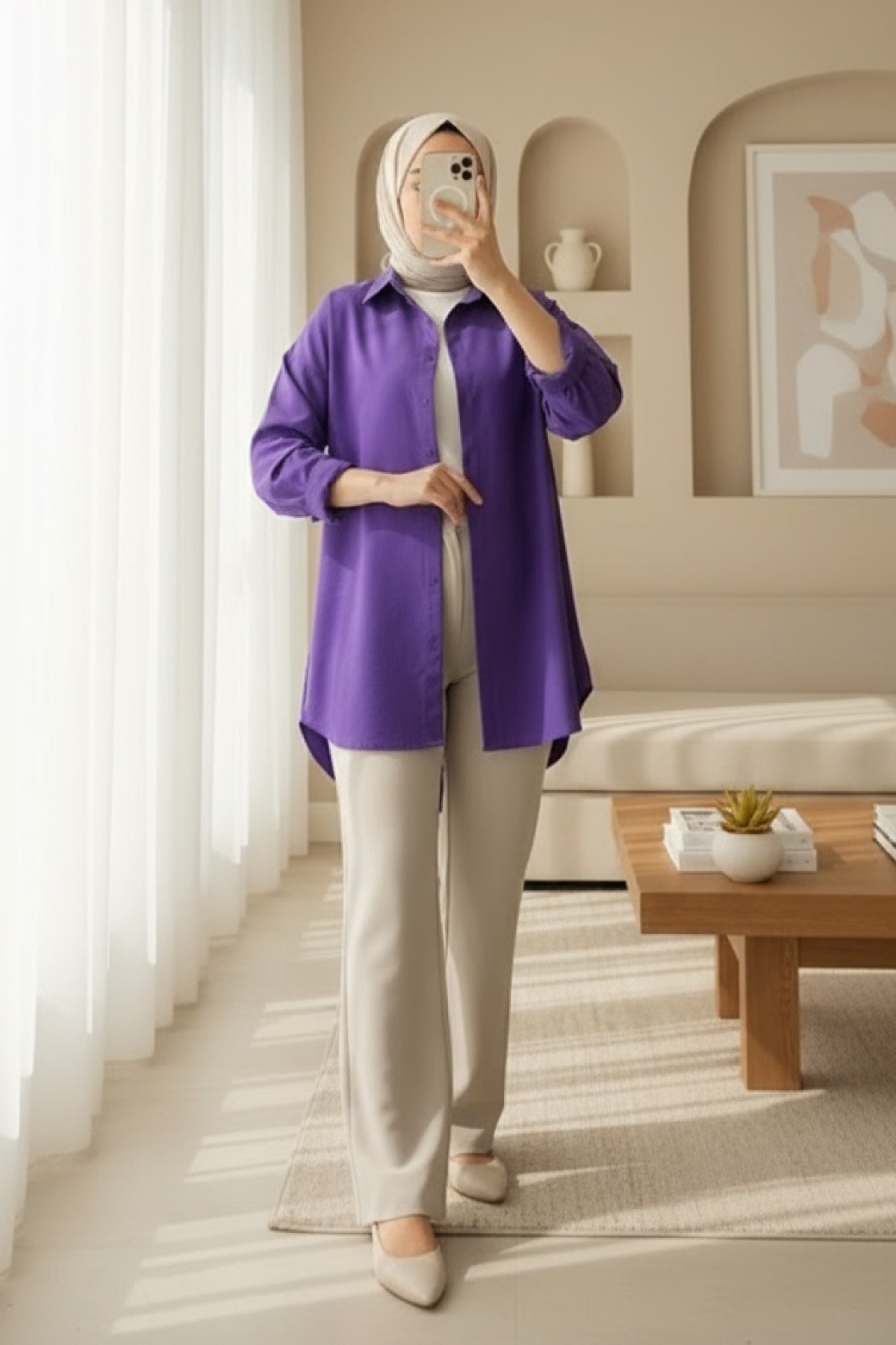 103901 Oversize Basic Hijab Shirt 