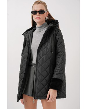 5197 Hooded Quilted Coat 