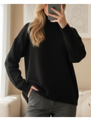 15917 Women's Turtleneck Oversize Knitwear Sweater 