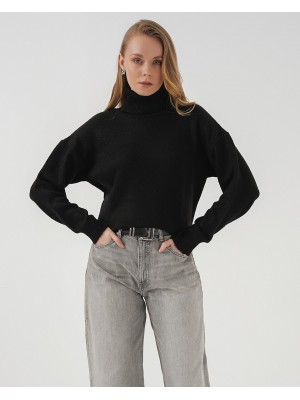 15917 Women's Turtleneck Oversize Knitwear Sweater 