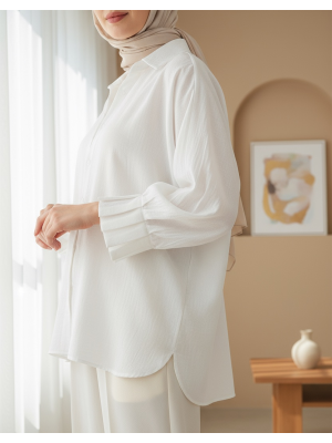 Kadın Bağlama Detaylı Ayrobin Gömlek 20290 - Beyaz