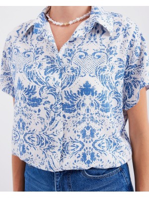 3711 Yarım Kol Gömlek - D.Mavi