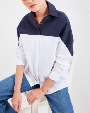 قميص كبير الحجم بلون كتلة 20221 