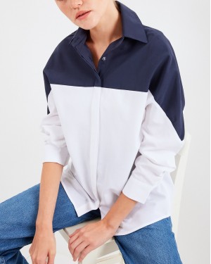 قميص كبير الحجم بلون كتلة 20221 