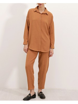 6593 Oversize İkili Takım - Taba