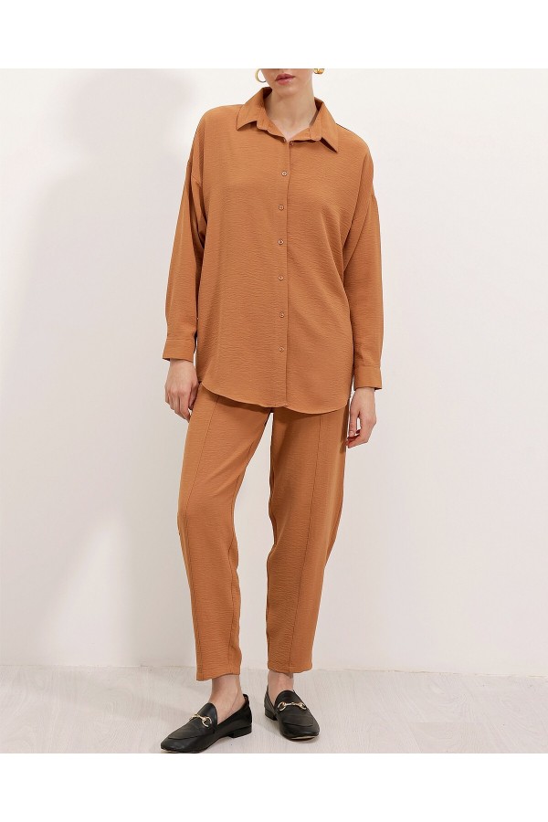 6593 Oversize İkili Takım - Taba