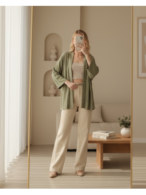 5862 Örme Kimono - Çağla