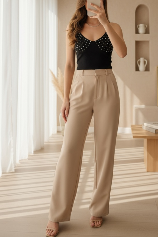918 İp Askılı Crop Top - Siyah