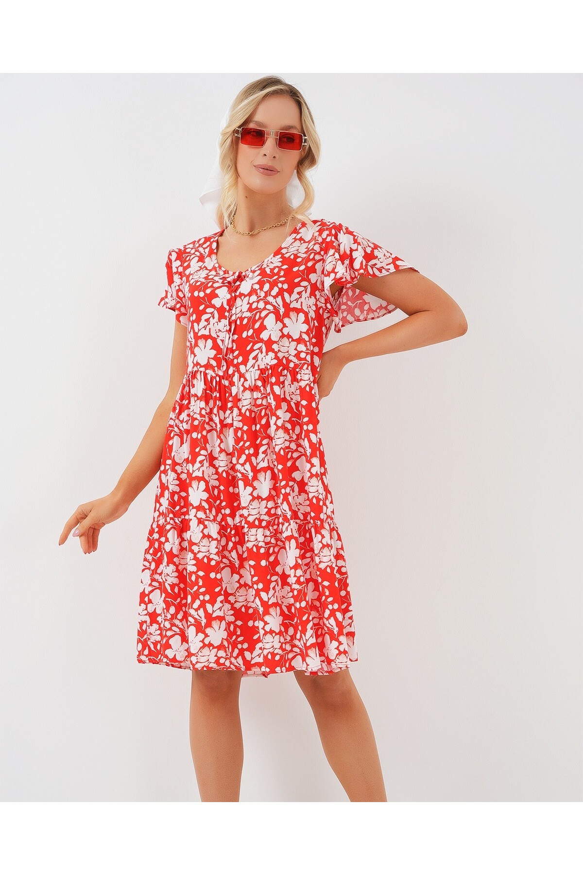 2352 V-Neck Short Dress 