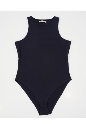 Kadın Halter Yaka Çıtçıtlı Body 972 - Lacivert