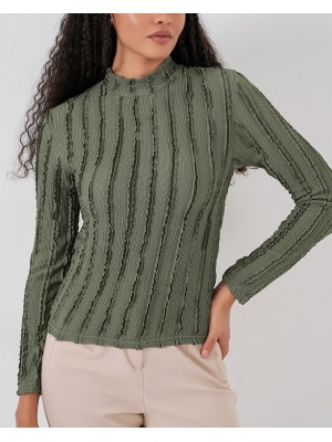 Women's Textured Flexible Knit Blouse 975 