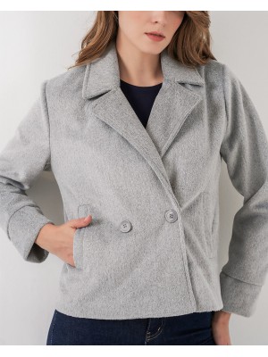 Kadın Kısa Kaşe Ceket 0725 - A.Gri