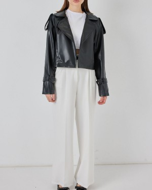 جاكيت جلدي نسائي كبير الحجم 1047 