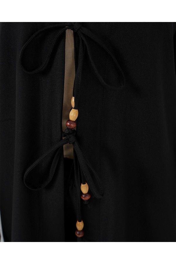 Kadın Keten Kimono İkili Takım 6727 - Siyah