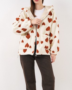 جاكيت نسائي مخملي بغطاء رأس 5236 