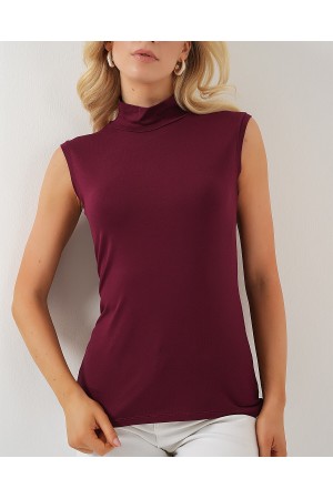 Kadın Kolsuz Body 4348 - Bordo
