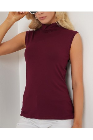 Kadın Kolsuz Body 4348 - Bordo