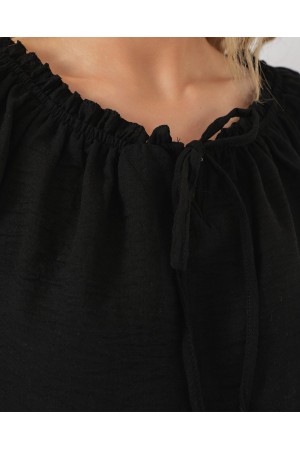 Kadın Yakası Fırfır Detaylı Bluz 959 - Siyah