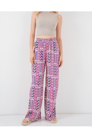 بنطلون نسائي من الفسكوز بنقوش 6749 