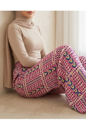 بنطلون نسائي من الفسكوز بنقوش 6749 