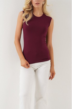 Kadın Kolsuz Body 4347 - Bordo