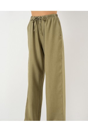 بنطلون كتان واسع الساقين للنساء 6735 