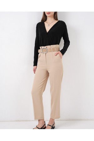 6556 بنطال قماشي بحزام 