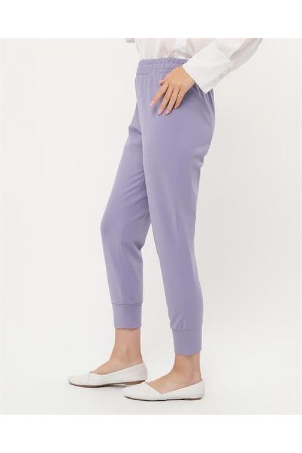Step Paçası Manşetli Beli Lastikli Pantolon 