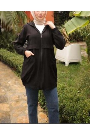 Fermuarlı Cepli Lastikli Kısa Şık Spor Kap 