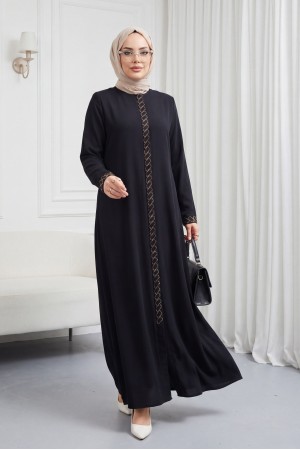 Gizem Taşlı Ferace Siyah HM2358