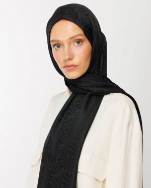 Artemis Desen İpeksi Jakar Şal - Siyah