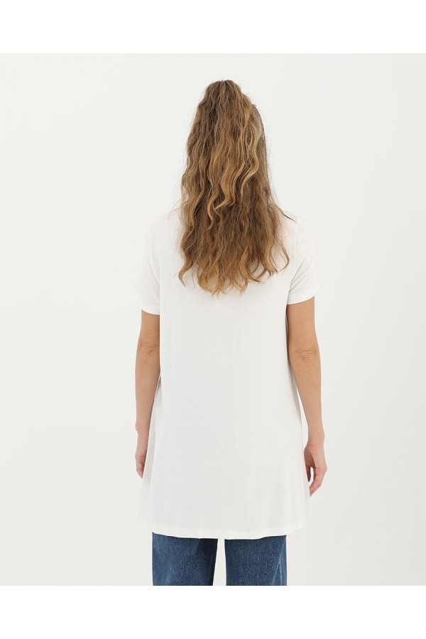 Kadın Basic Uzun T-Shirt -10271TUN
