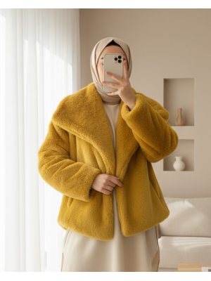 Kadın Yumuşak Tüylü Kısa Kaban- 32099KBN