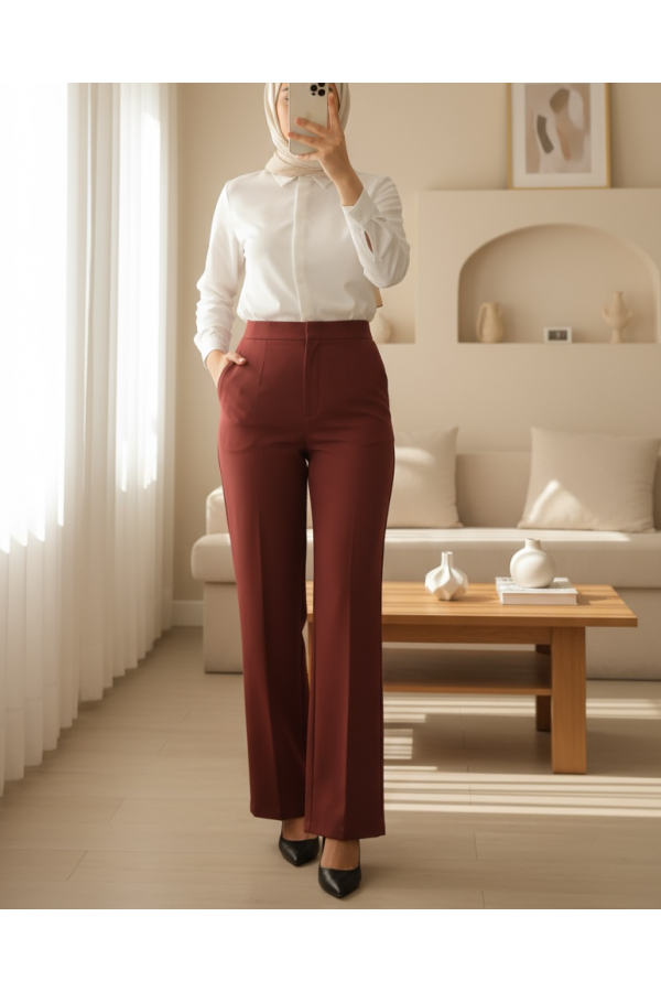 Kadın Düz Kesim Pantolon - 18243PNT