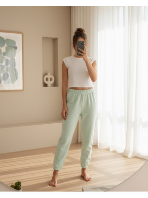 Kadın Ribana Detaylı Eşofman Altı - 30189PNT