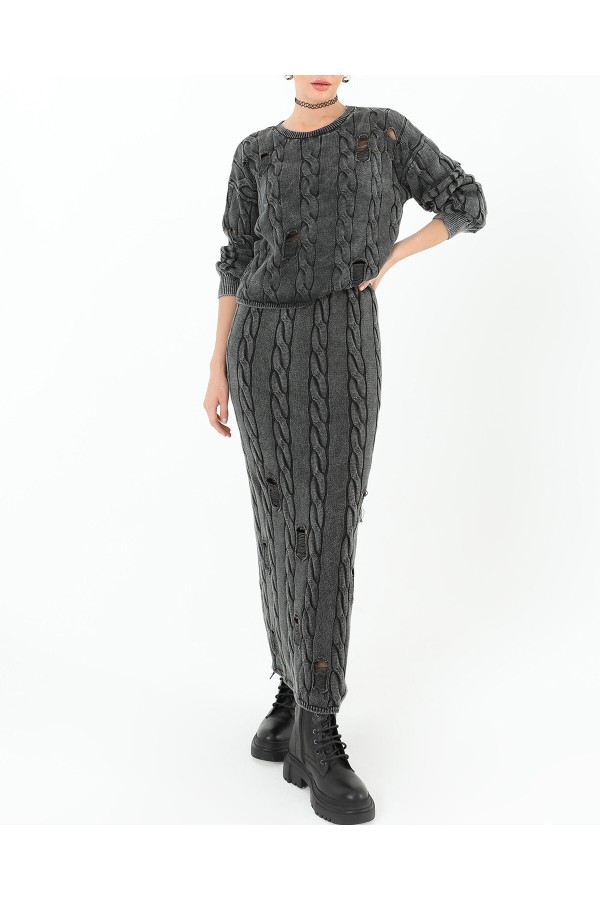 Knitted Long Skirt  
