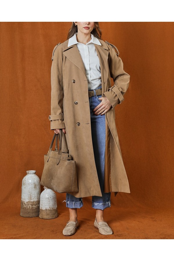 Kadın Süet Trench  -  32407TRC