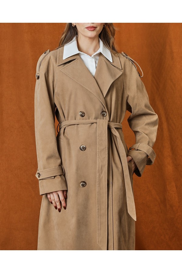 Kadın Süet Trench  -  32407TRC
