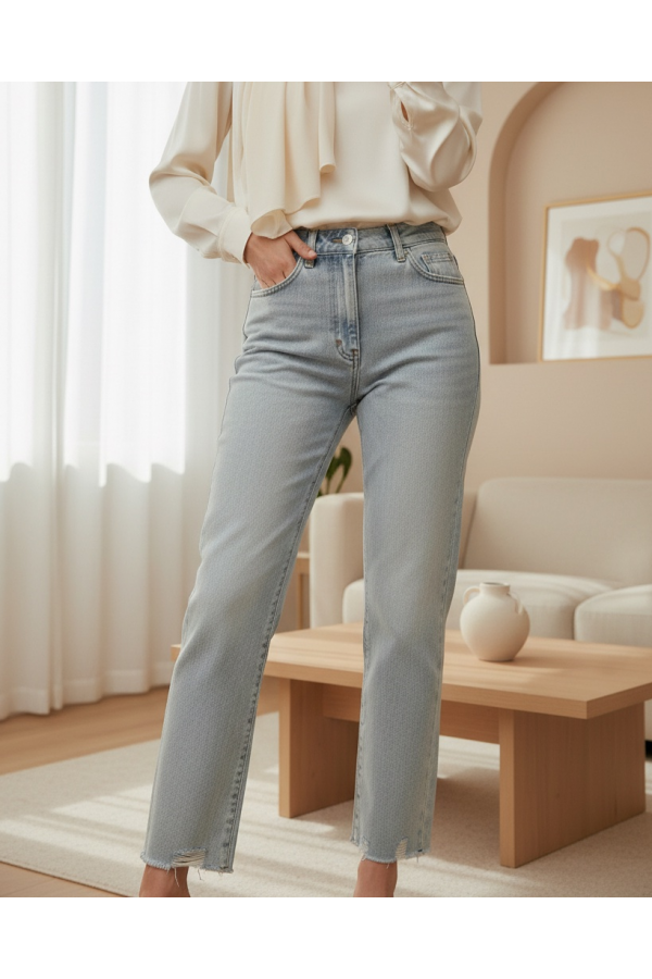 Kadın Basic Denim Pantolon -32195PNT