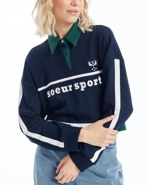 سويت شيرت نسائي مطرز ومزخرف بتفاصيل  