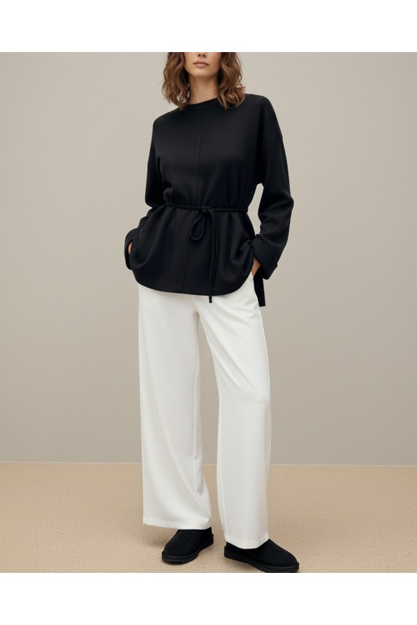 Kadın Kuşaklı Minimal Örme Tunik – 20725TBLZ