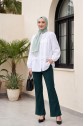 Imported Fabric Flared Trousers -Emerald