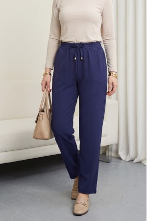 Beli Bağcıklı Dar Paça Pantolon  -Laci